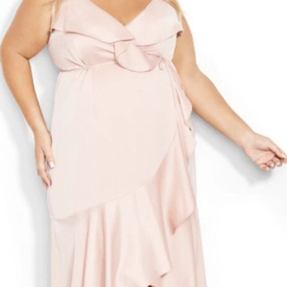 City Chic Blush Asymmetrical Dress